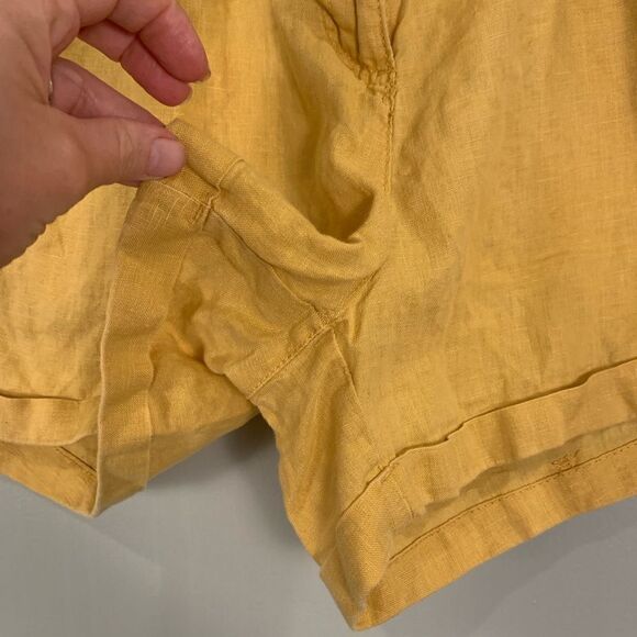 Atmosphere yellow 100% linen shorts UK size 12 - Picture 4 of 8